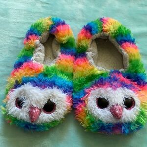 TY kids preloved slippers, owls